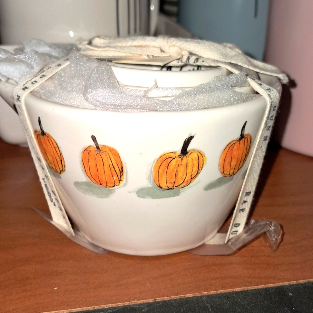 New! Rae Dunn FALL Pumpkin ceramic measuring cups.